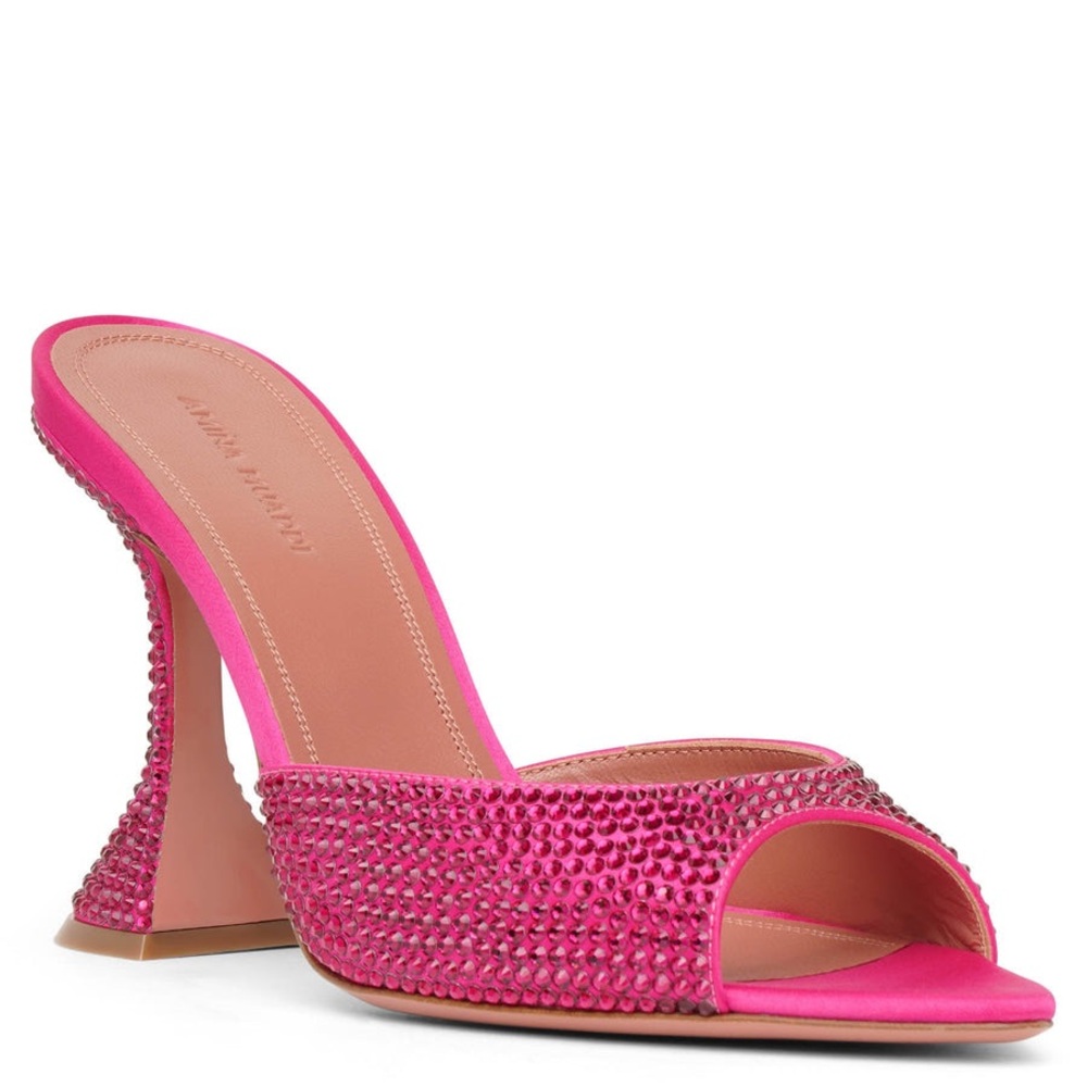 ☀️ AMINA MUADDI
Caroline 95 pink crystal mules